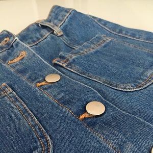 High Waisted Jean Button Down Skirt